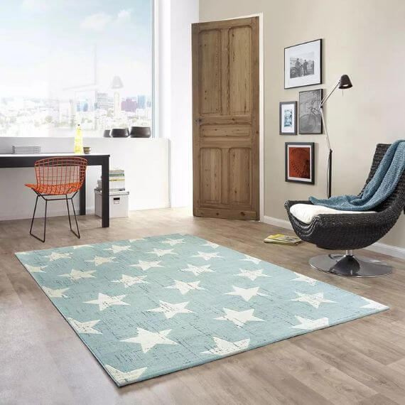 Tapis enfant à courtes mèches rectangle Cohagen